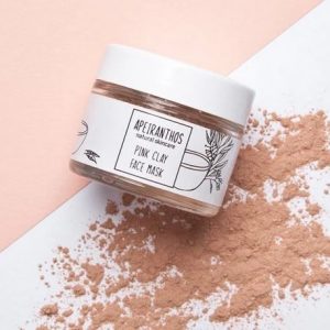 pink clay face mask